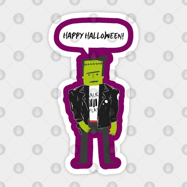 Happy Halloween from Mr. Frankenstein Sticker by Dodo&FriendsStore